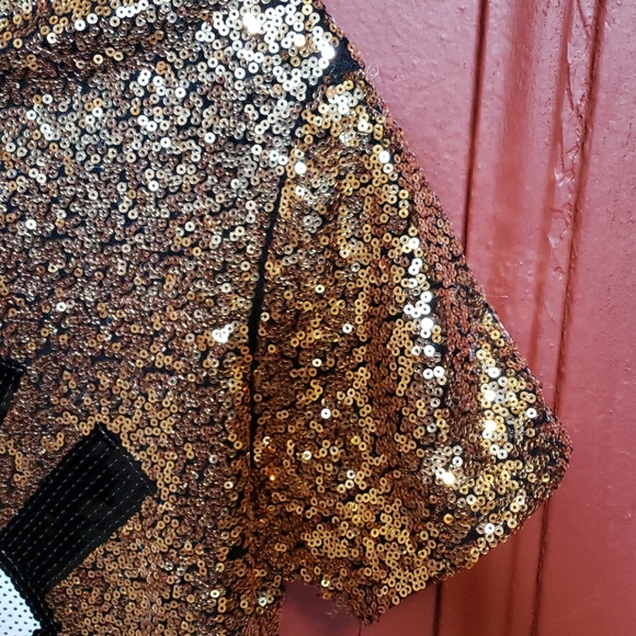 M/2 Multi Colour Sequin Short Sleeve Blouse - Picture 11 of 14